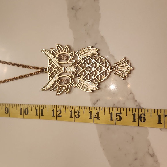 Vintage Articulated Large Owl Necklace - Picture 4 of 6